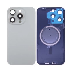 Tampa Traseira+Lente da Câmera Apple iPhone 15 Pro Max Titânio Natural Tampa Traseira+Lente da Câmera Apple iPhone 15 Pro Max Titânio Natural